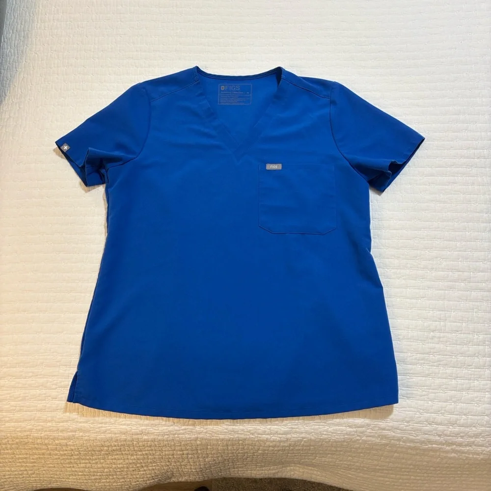 FIGS royal blue scrub set (Davia pants M petite & Catarina top M) - Picture 6 of 8